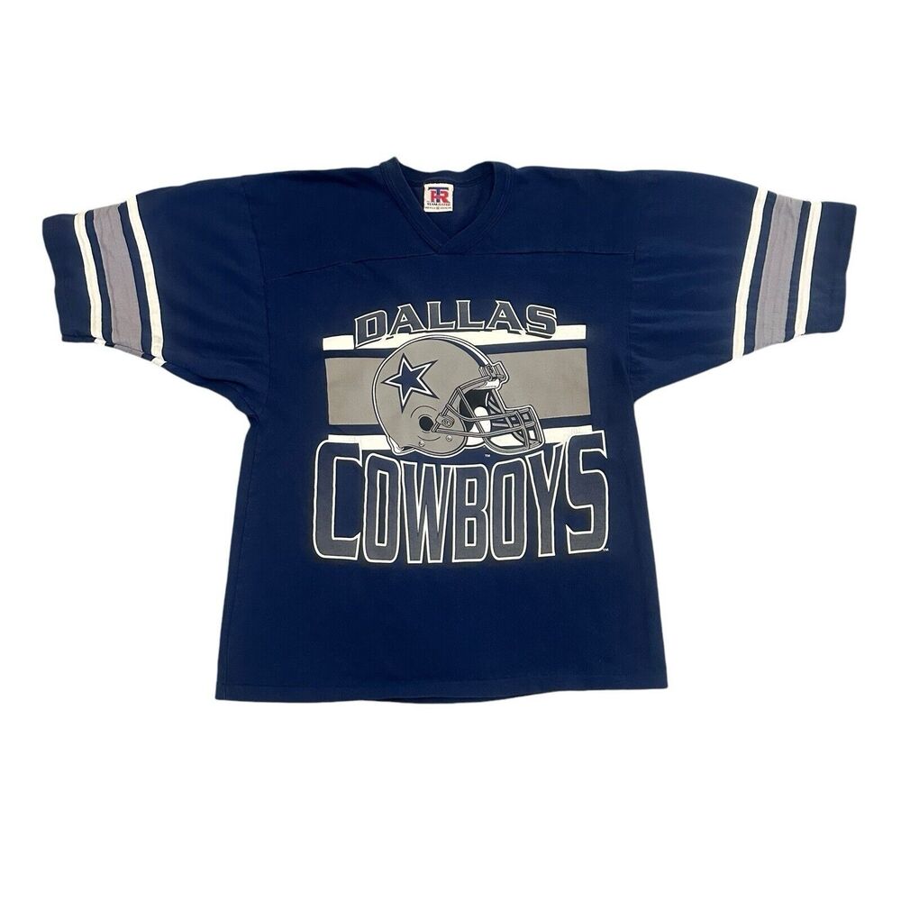 Vintage 90s Dallas Cowboys  Single Stitch T Shirt Blue Team Rated Sz M Made USA